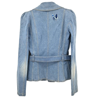 Christian Dior 2005 Embroidery Denim Jacket Light Blue #38