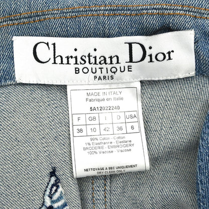 Christian Dior 2005 Embroidery Denim Jacket Light Blue #38
