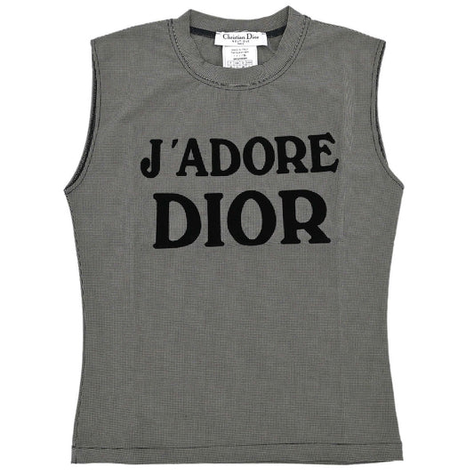 Christian Dior 2002 Sleeveless Tank Top Houndstooth Black #38