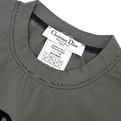 Christian Dior 2002 Sleeveless Tank Top Houndstooth Black #38
