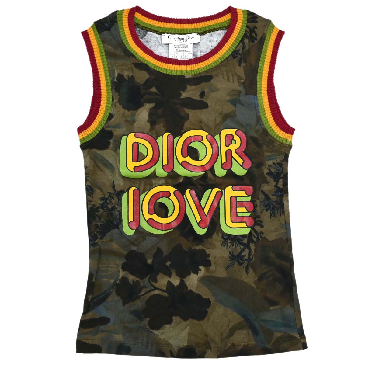 Christian Dior 2005 Tank Top Camouflage Khaki Rasta-Color #36