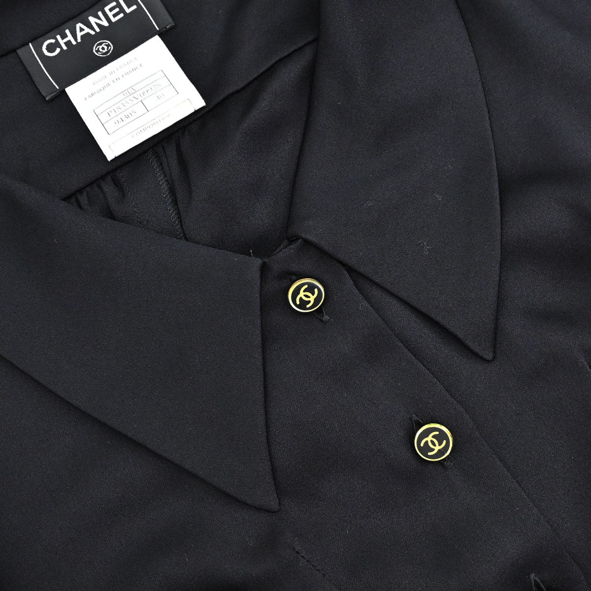 Chanel 2001 Blouse Shirt Black #40