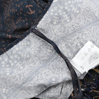 Chanel 2014 Paisley Print Halterneck Dress Navy #38