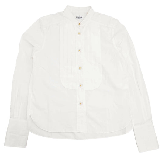 Chanel Blouse Shirt White #40