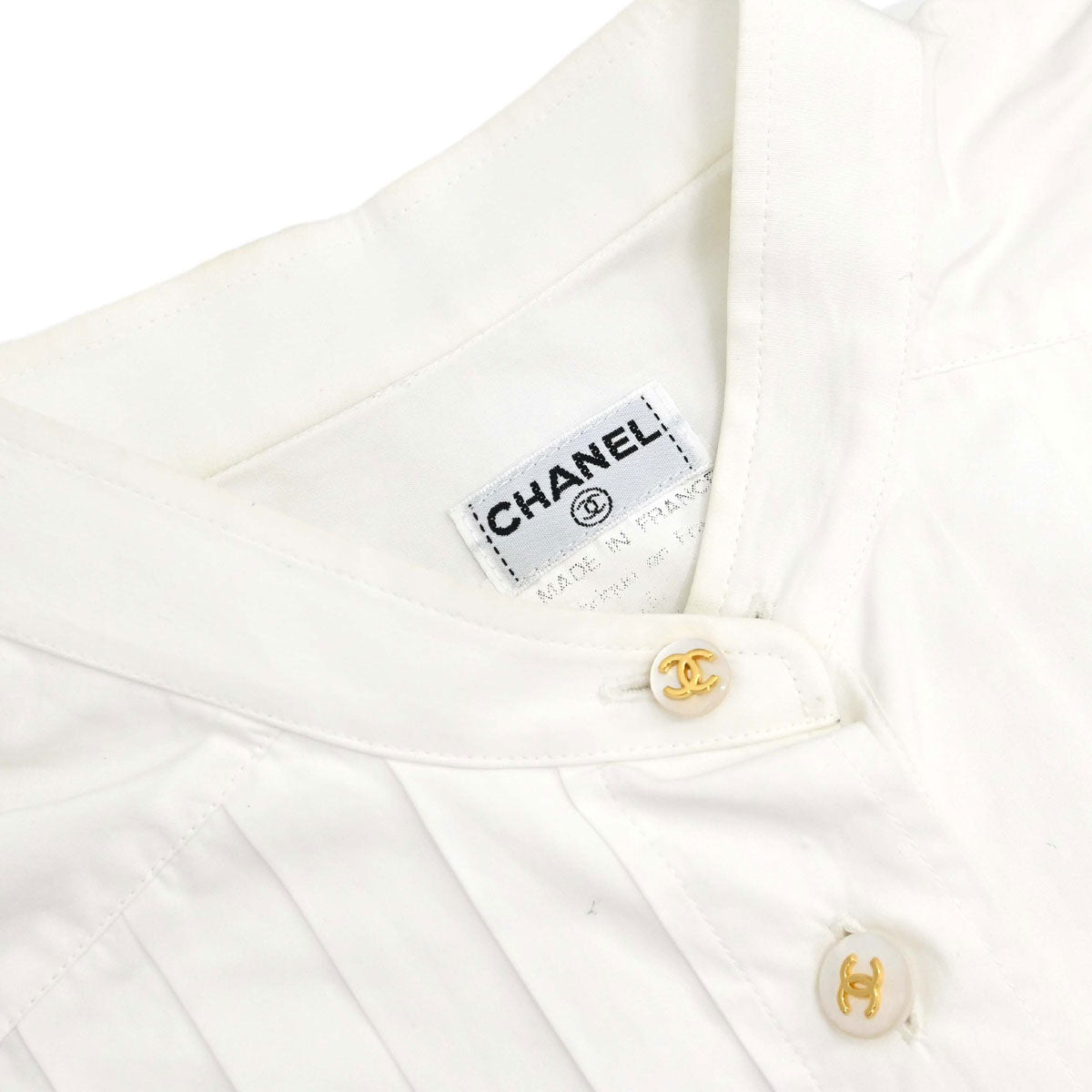 Chanel Blouse Shirt White #40