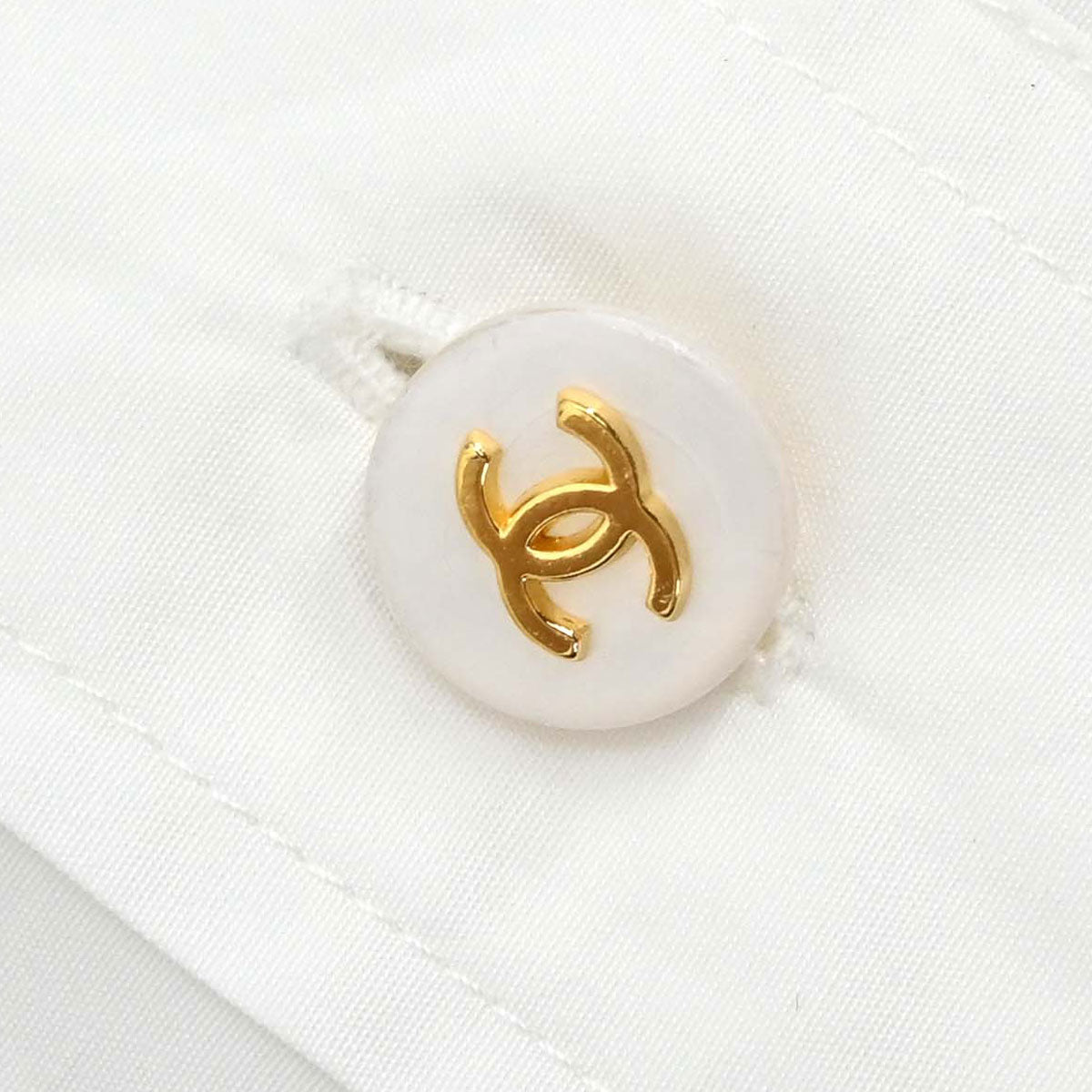 Chanel Blouse Shirt White #40