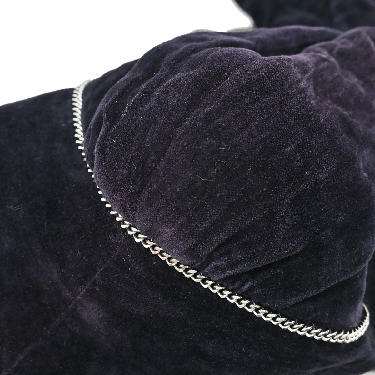 Chanel 2006 Setup Suit Jacket Skirt Velours Chain Black #36