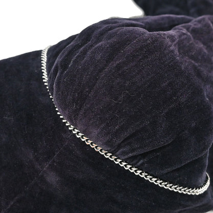 Chanel 2006 Setup Suit Jacket Skirt Velours Chain Black #36