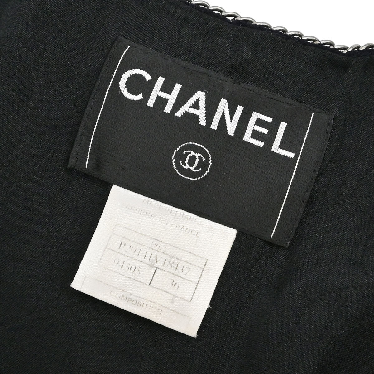 Chanel 2006 Setup Suit Jacket Skirt Velours Chain Black #36