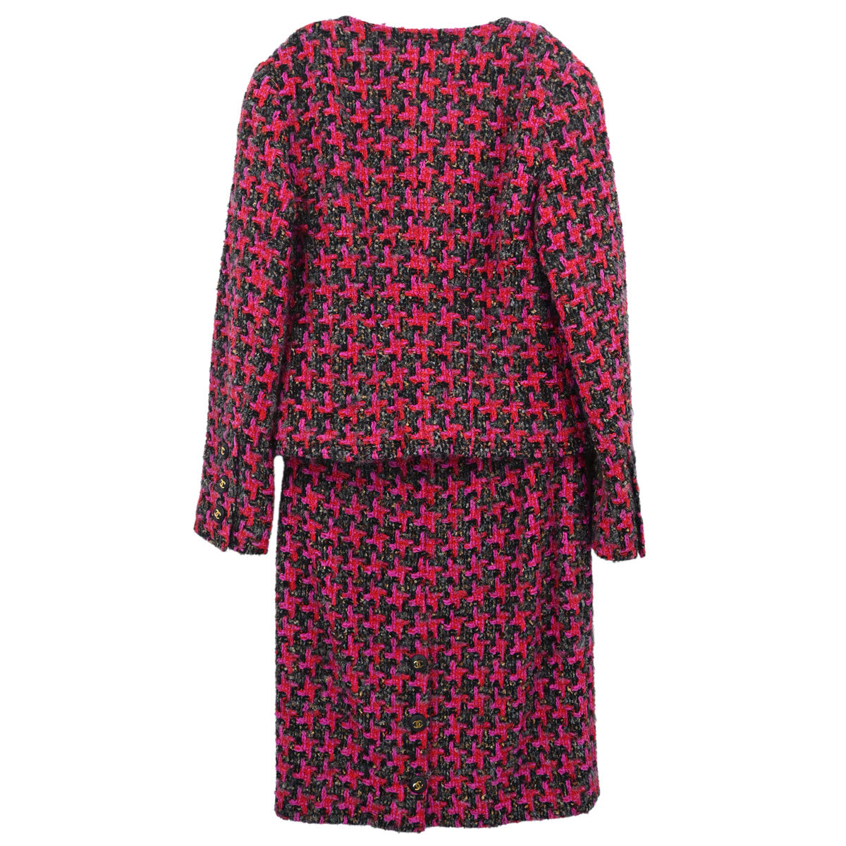 Chanel Tweed Setup Suit Jacket Skirt Pink 29 #38