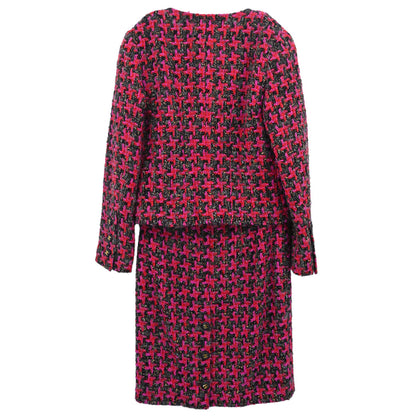Chanel Tweed Setup Suit Jacket Skirt Pink 29 #38