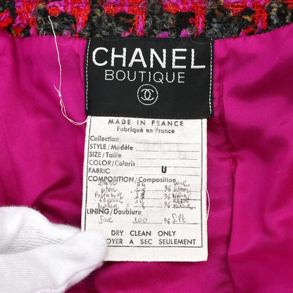 Chanel Tweed Setup Suit Jacket Skirt Pink 29 #38