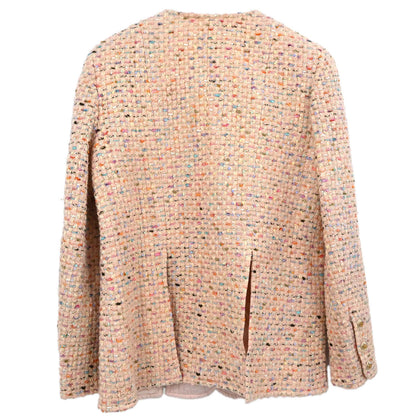Chanel 1994 Collarless Tweed Jacket Pink #40