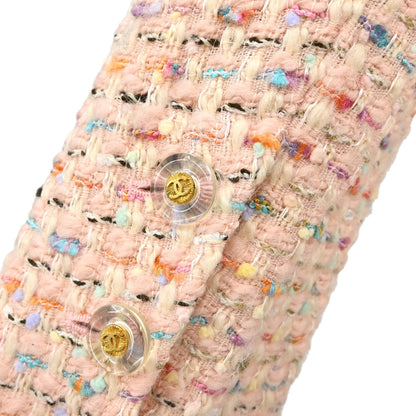 Chanel 1994 Collarless Tweed Jacket Pink #40
