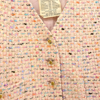Chanel 1994 Collarless Tweed Jacket Pink #40