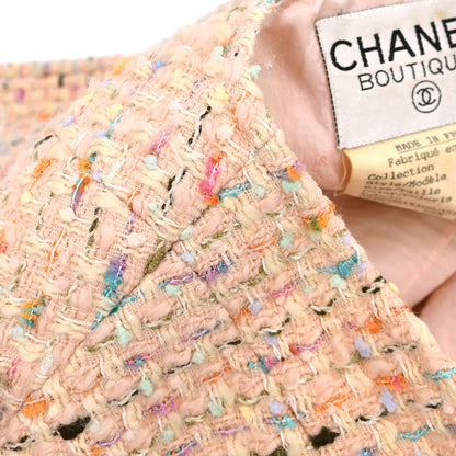 Chanel 1994 Collarless Tweed Jacket Pink #40