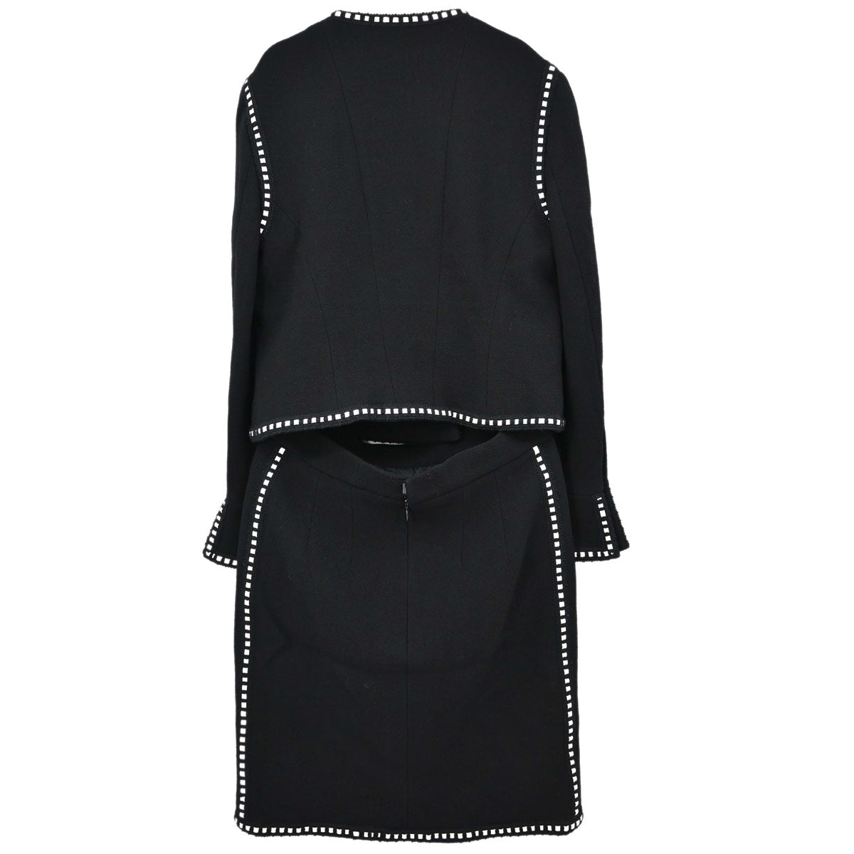 Chanel Setup Suit Jacket Skirt Black #38