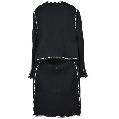 Chanel Setup Suit Jacket Skirt Black #38
