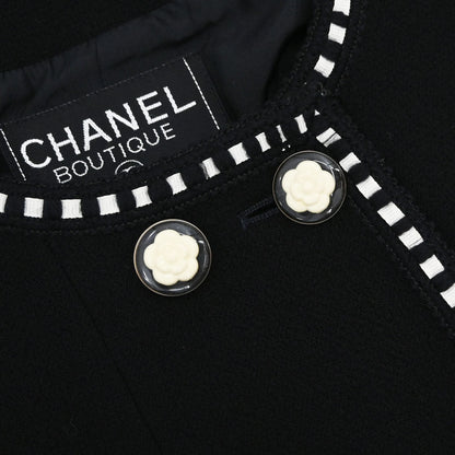 Chanel Setup Suit Jacket Skirt Black #38