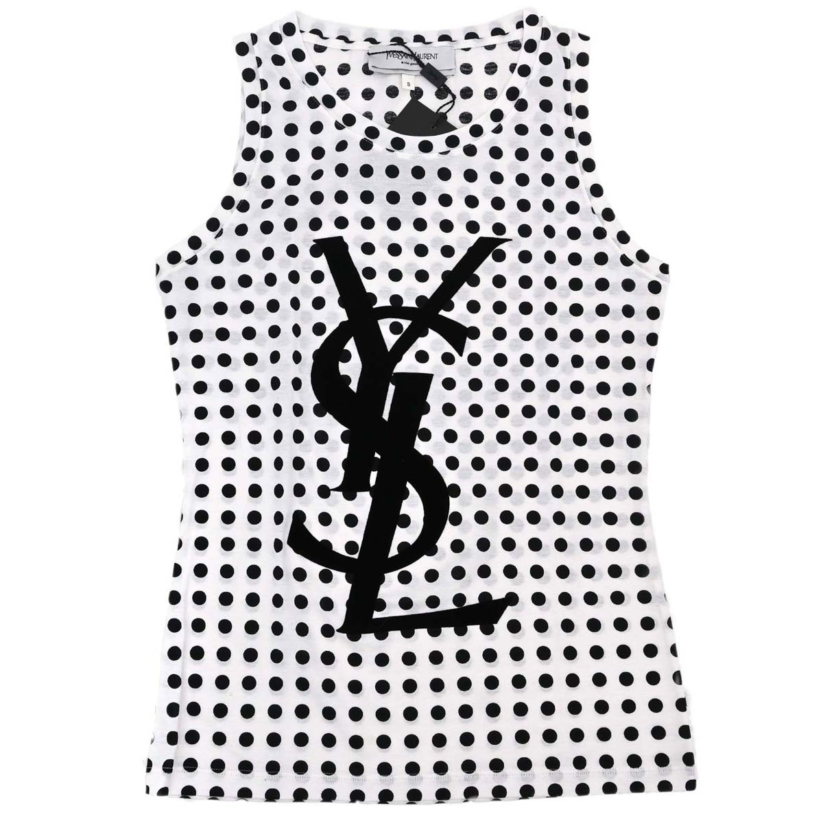 Yves Saint Laurent Tank Top Dot White Black #S