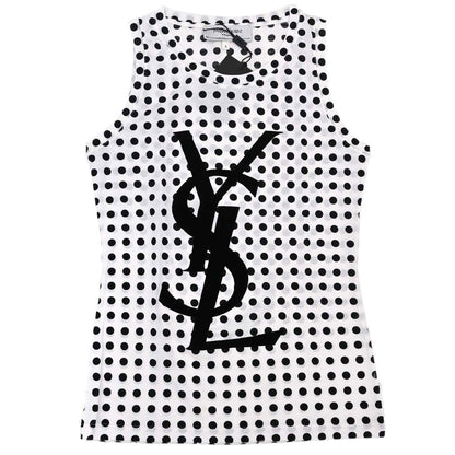 Yves Saint Laurent Tank Top Dot White Black #S