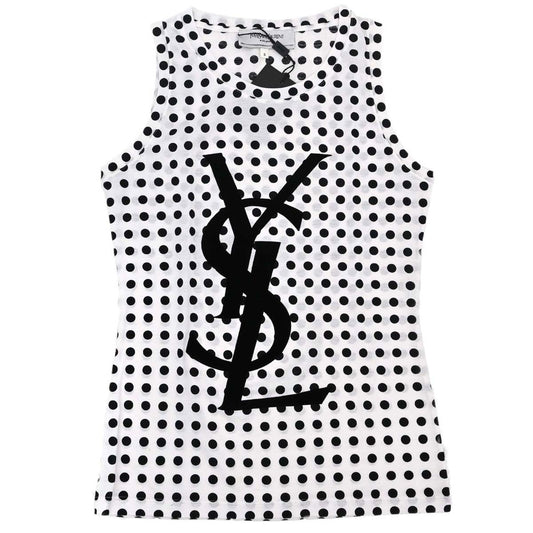 Yves Saint Laurent Tank Top Dot White Black #S