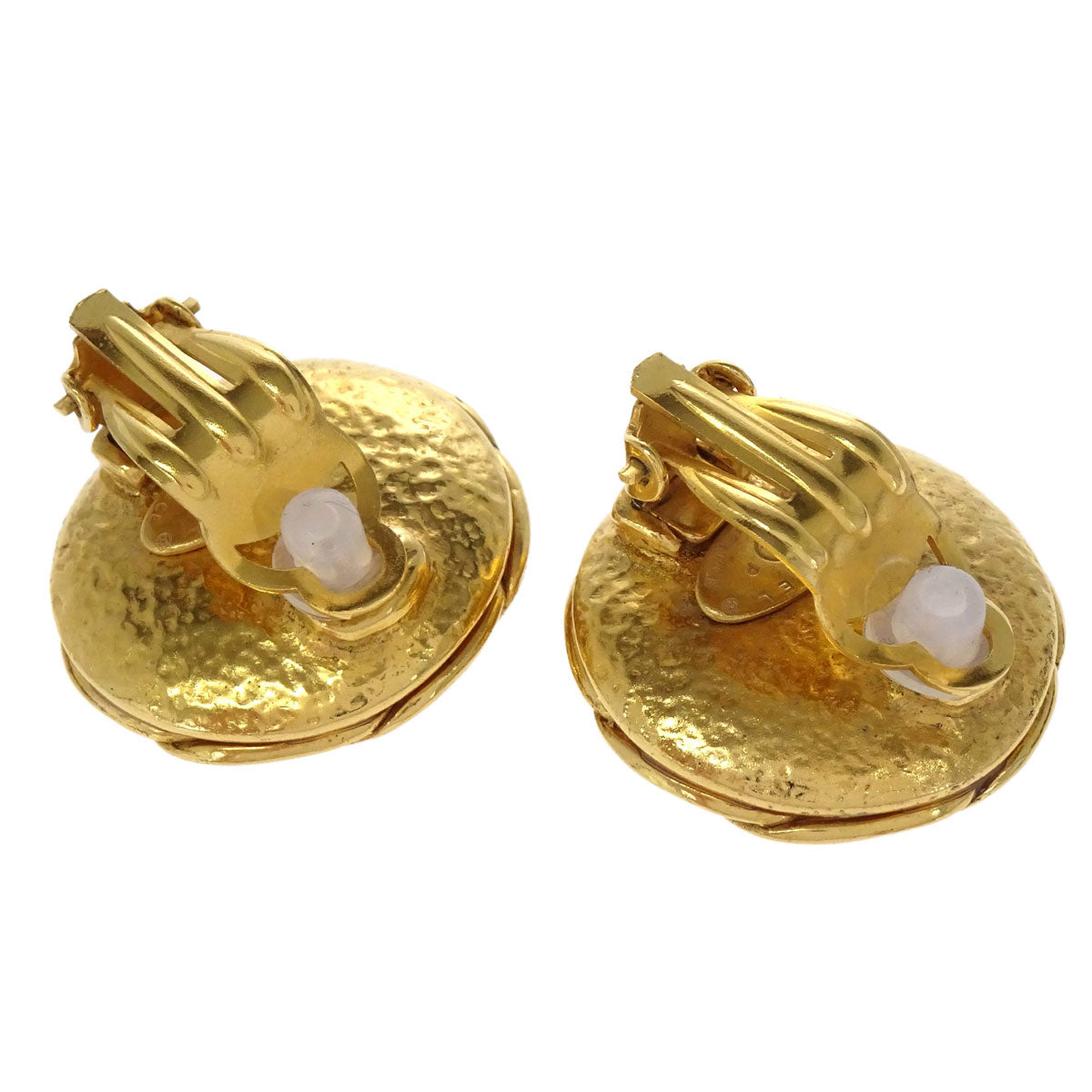 Chanel Button Clip-On Earrings Gold 95P