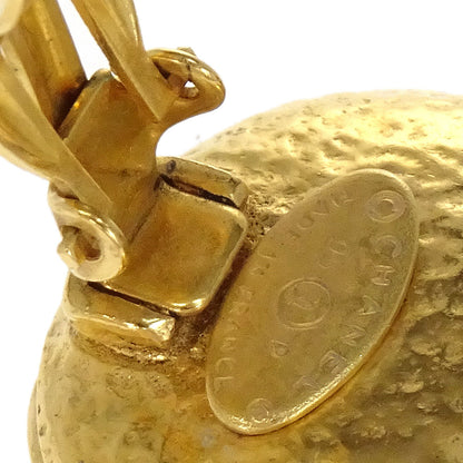Chanel Button Clip-On Earrings Gold 95P