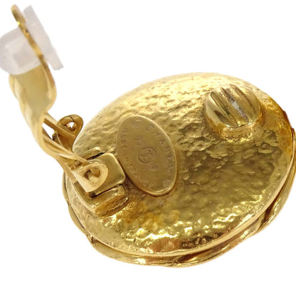 Chanel Button Clip-On Earrings Gold 95P