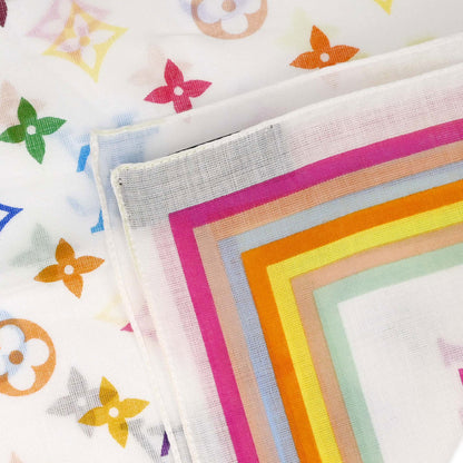 Louis Vuitton White Monogram Multicolor Scarf M71911 Small Good