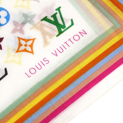 Louis Vuitton White Monogram Multicolor Scarf M71911 Small Good