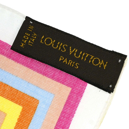 Louis Vuitton White Monogram Multicolor Scarf M71911 Small Good