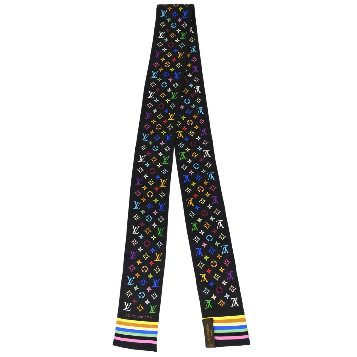 Louis Vuitton Black Multicolor Bandeau Scarf M71992 Small Good