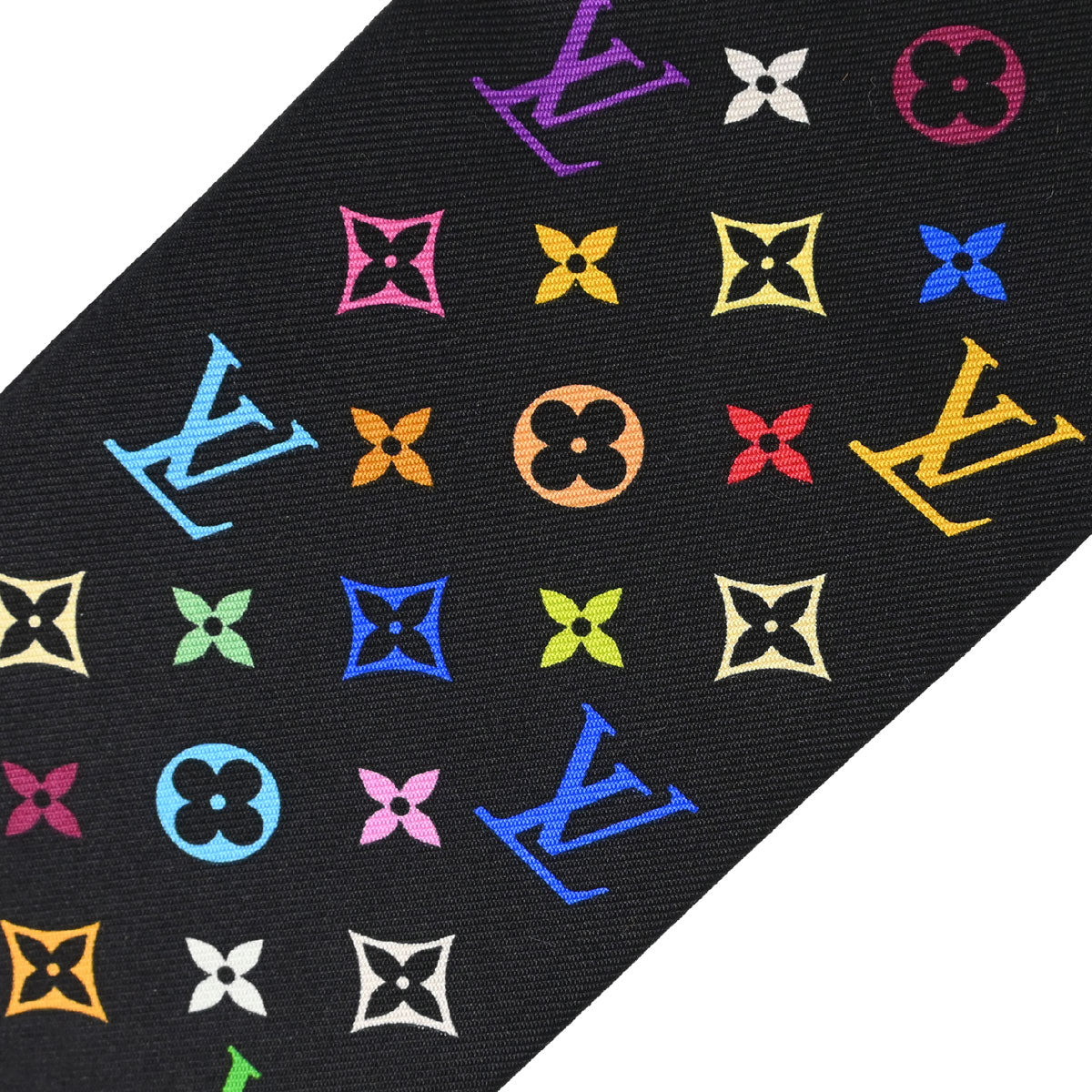 Louis Vuitton Black Multicolor Bandeau Scarf M71992 Small Good
