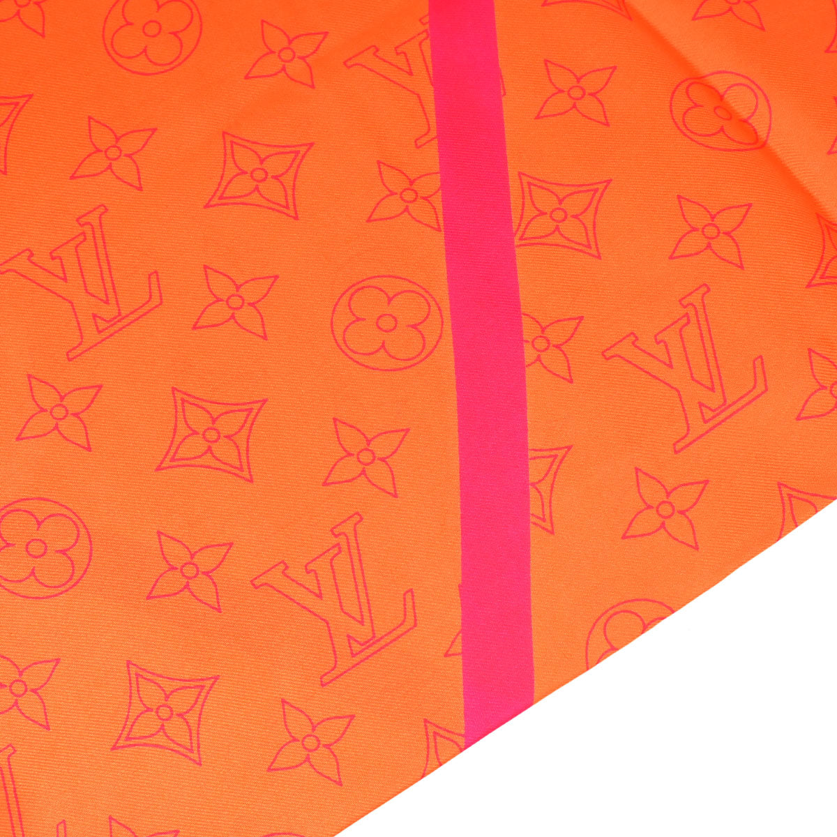 Louis Vuitton Orange Monogram Logo Neon Color Scarf Small Good