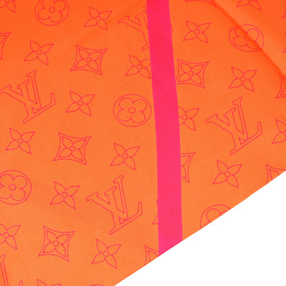 Louis Vuitton Orange Monogram Logo Neon Color Scarf Small Good