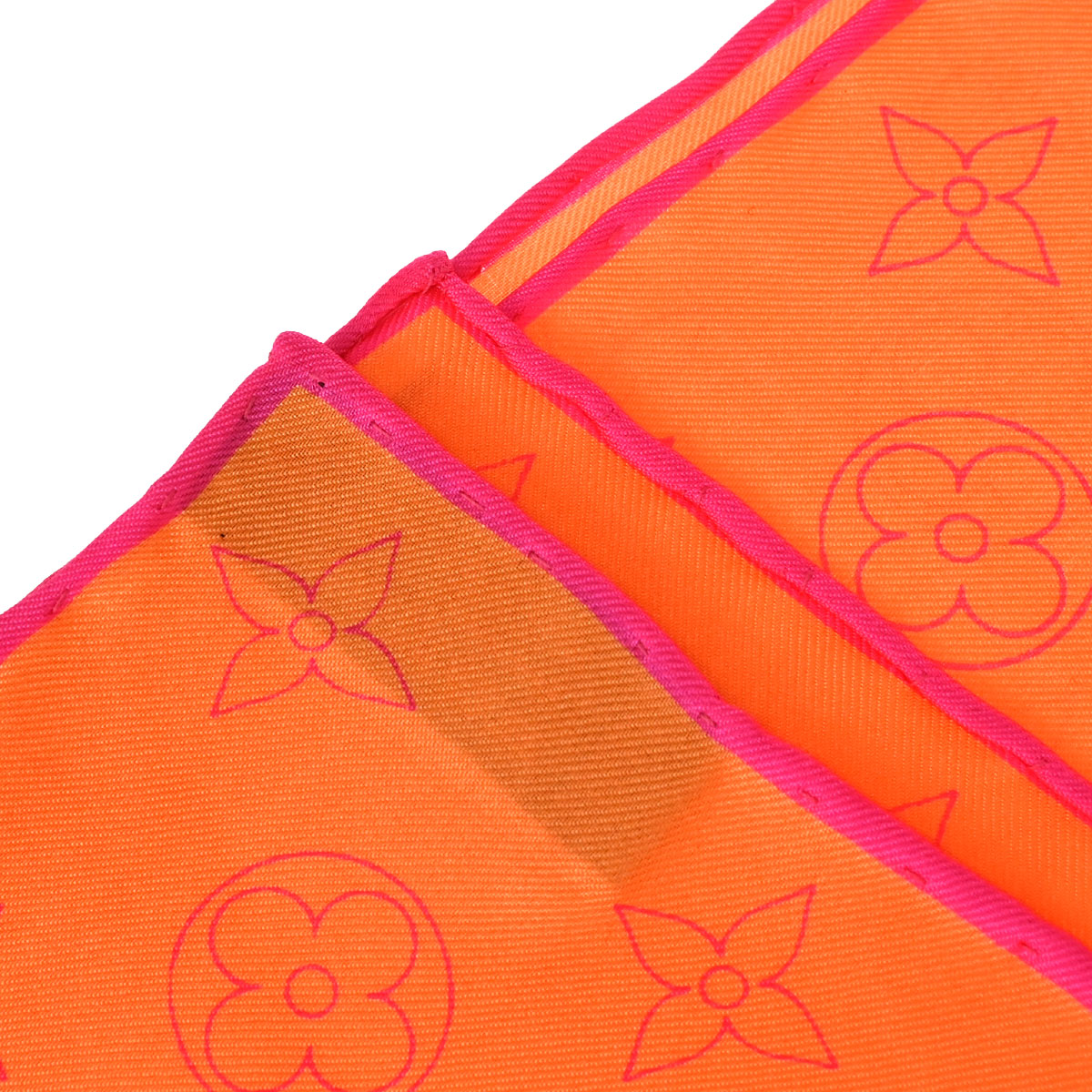 Louis Vuitton Orange Monogram Logo Neon Color Scarf Small Good
