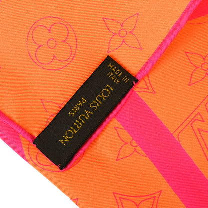 Louis Vuitton Orange Monogram Logo Neon Color Scarf Small Good