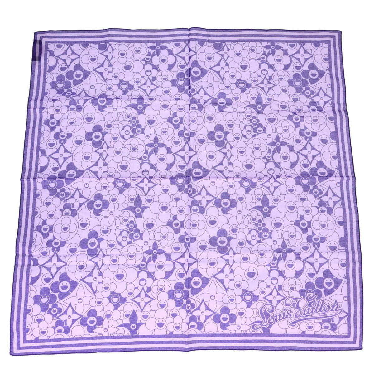 Louis Vuitton Purple Cosmic Blossom Scarf Small Good