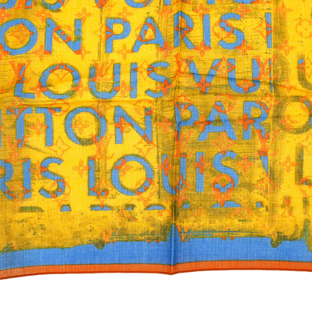 Louis Vuitton x Richard Yellow Monogram Pulp Scarf M72314 Small Good