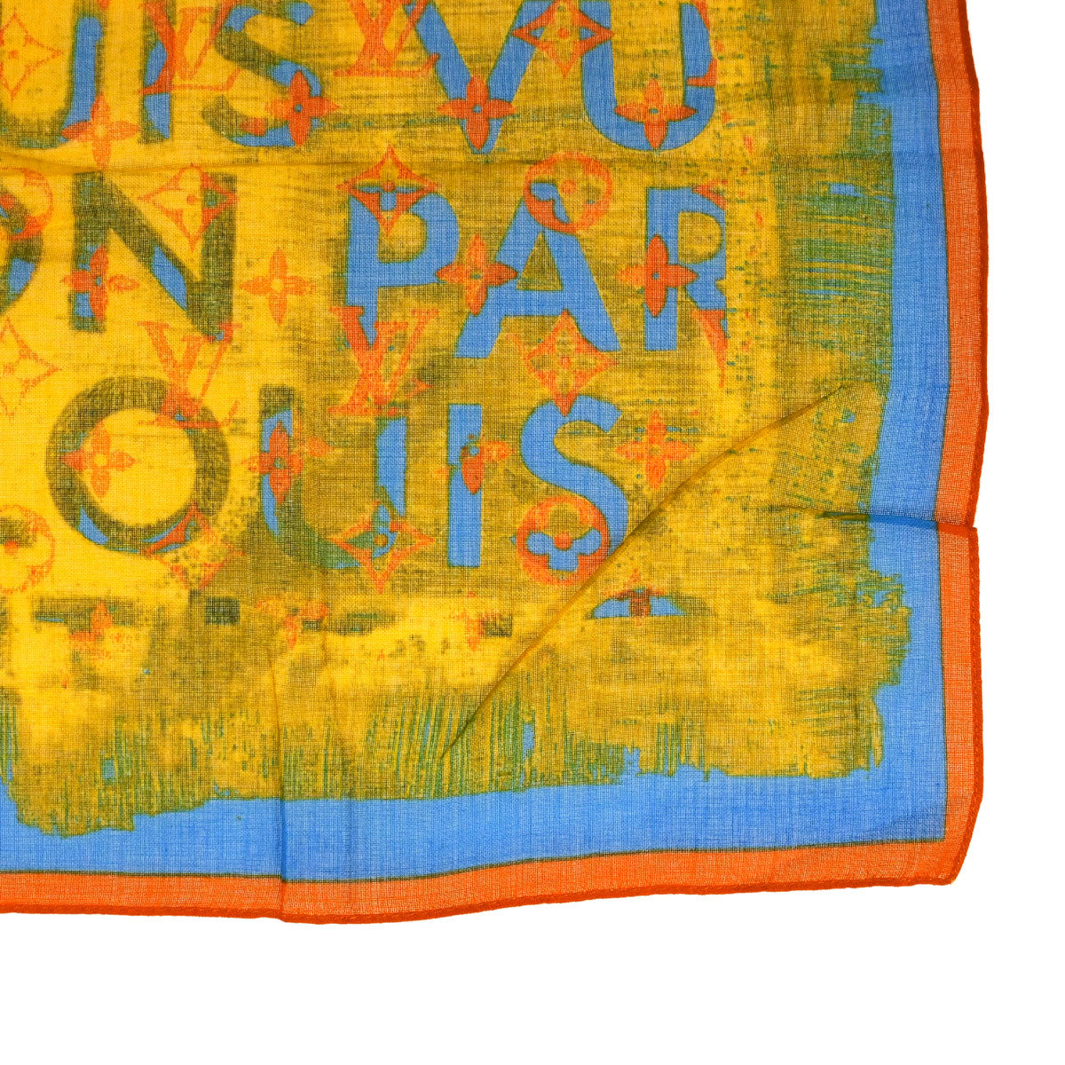 Louis Vuitton x Richard Yellow Monogram Pulp Scarf M72314 Small Good