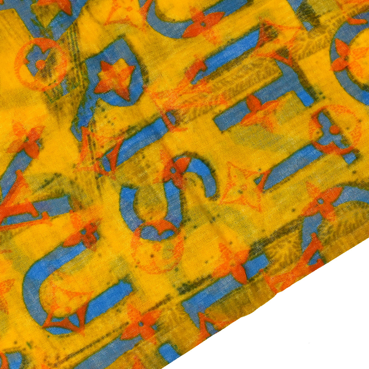 Louis Vuitton x Richard Yellow Monogram Pulp Scarf M72314 Small Good