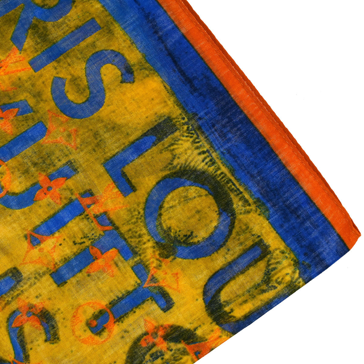 Louis Vuitton x Richard Yellow Monogram Pulp Scarf M72314 Small Good
