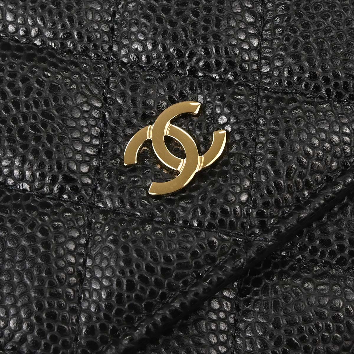 Chanel Black Caviar Skin Classic WOC Wallet on Chain Shoulder Bag