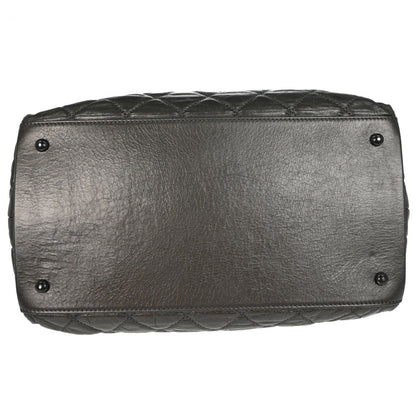 Chanel 2012 Metallic Gray Calfskin Chain Me Tote Handbag