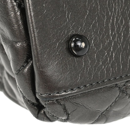 Chanel 2012 Metallic Gray Calfskin Chain Me Tote Handbag