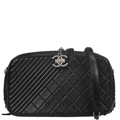 Chanel Black Lambskin Coco Boy Camera Bag Small