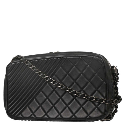 Chanel Black Lambskin Coco Boy Camera Bag Small
