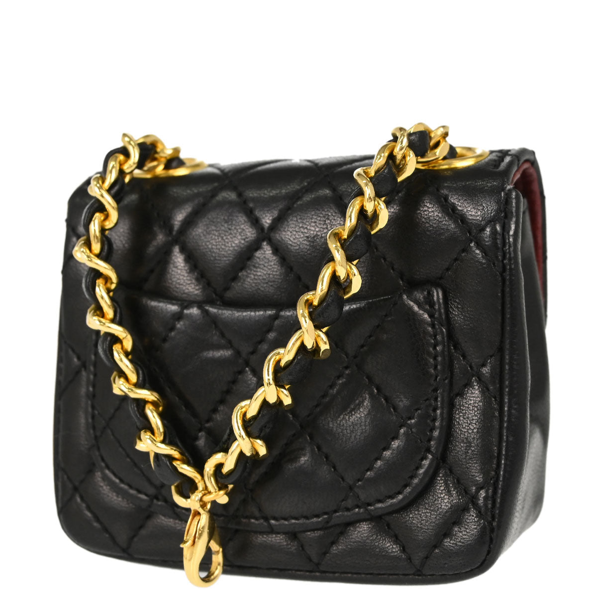 Chanel Black Lambskin Classic Flap Micro Bum Belt Bag