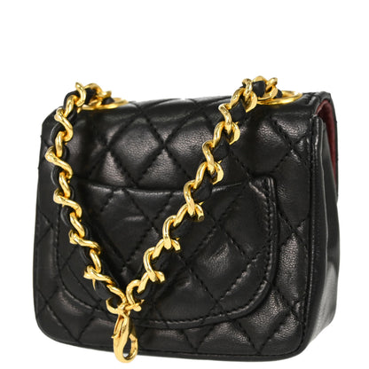 Chanel Black Lambskin Classic Flap Micro Bum Belt Bag